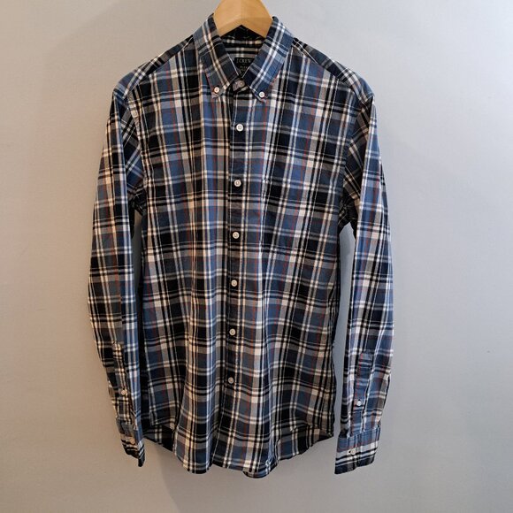 J. crew Men's Medium Slim Fit Flex Washed Long Sleeve Plaid Shirt Style #BB716 - Picture 1 of 14